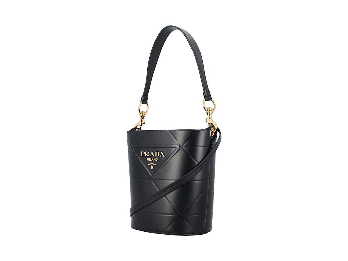 SASOM bags Prada Symbole Leather Bucket Bagblack Calf Leather Check the latest price now