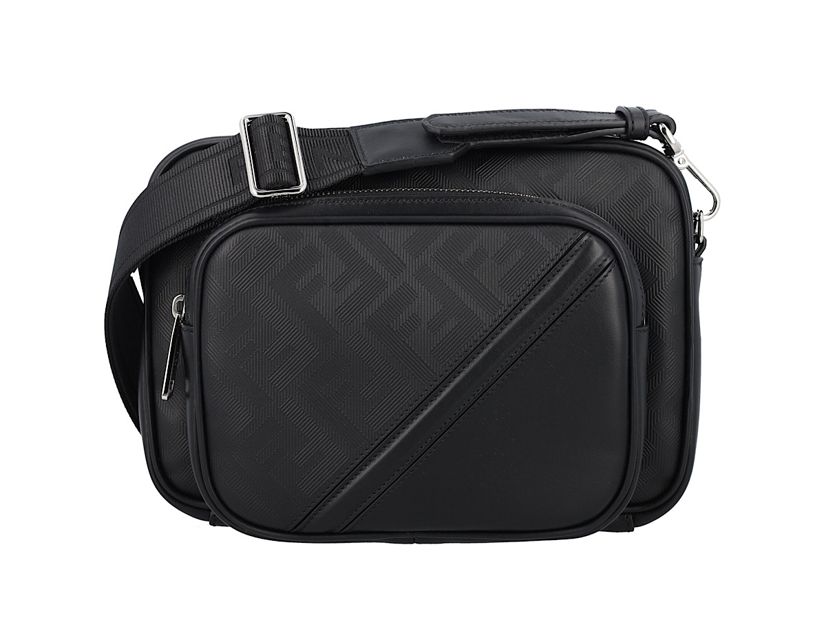 国内即発＊送料込＊FENDI SHADOW DIAGONAL DUO CAMERA CASE Fendi Fendi Shadow Diagonal Duo Camera Caseblack Calfskin