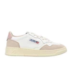 Buy Autry Medalist Low Sneakers In Suede And Leather Color White And Pink (W) at Sasom – Authentic and Ready to Ship