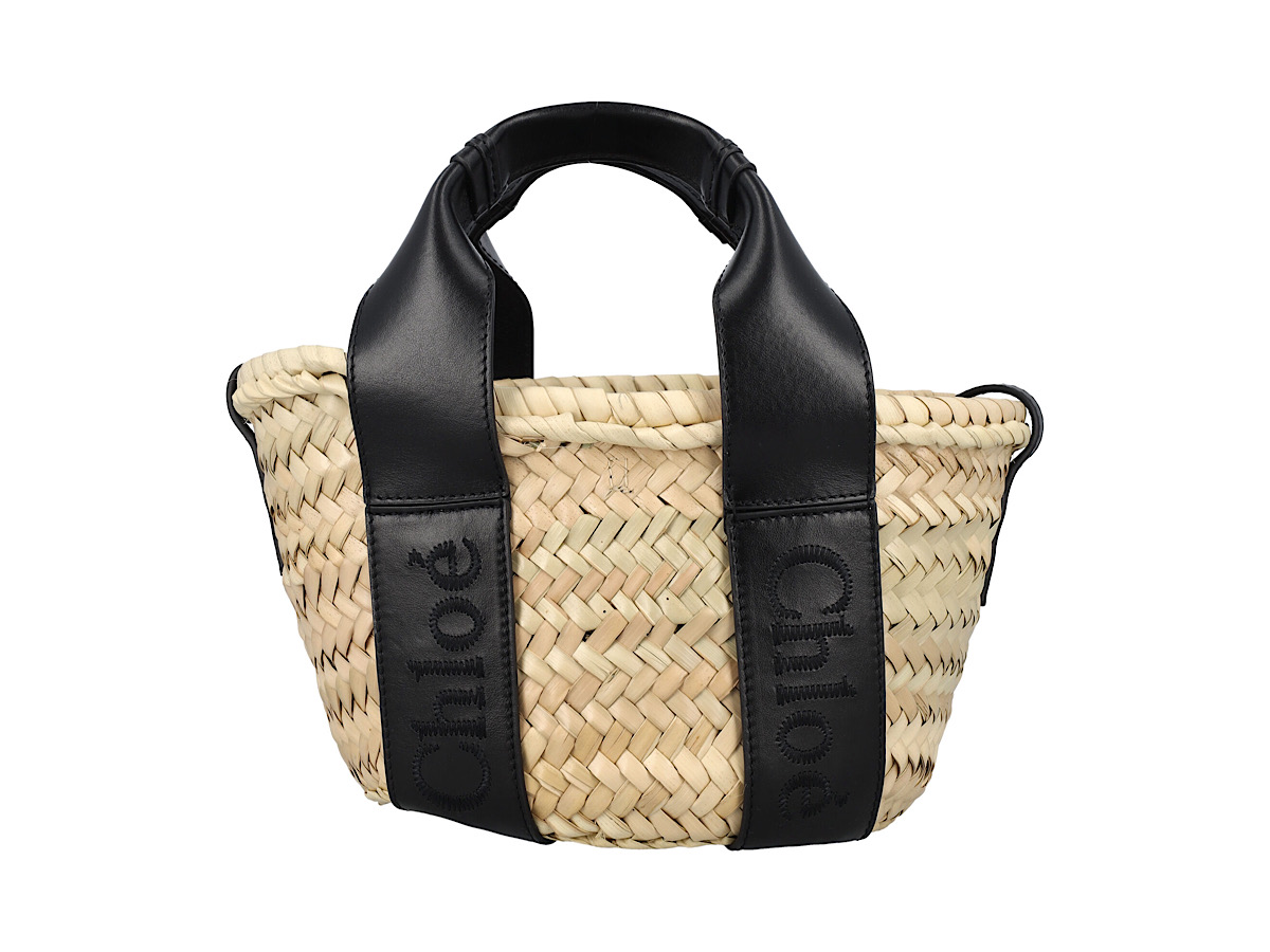 トートバッグ CHLOE\tSENSE SMALL BASKET\tCHC23SS304J66\t247\t\tCARAMEL Chlo Chlo Sense Small Basketblack Handbraided Raffia
