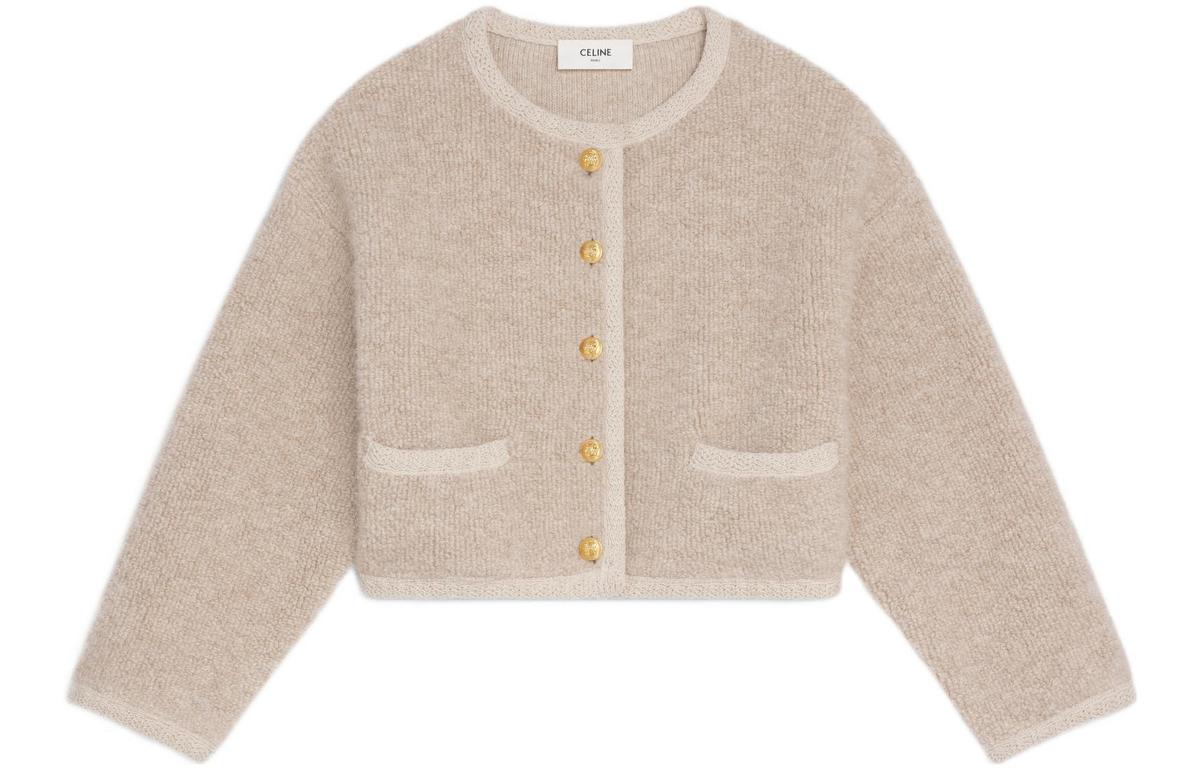 ジャケット・アウター CELINE CARDIGAN JACKET IN ALPACA WOOL SASOM | apparel CELINE Cardigan Jacket In Alpaca Wool Check