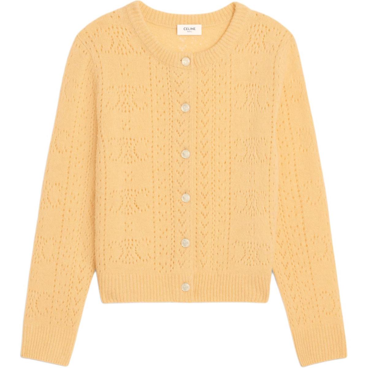 SASOM | apparel Celine Cardigan In Shetland Pointelle Check the