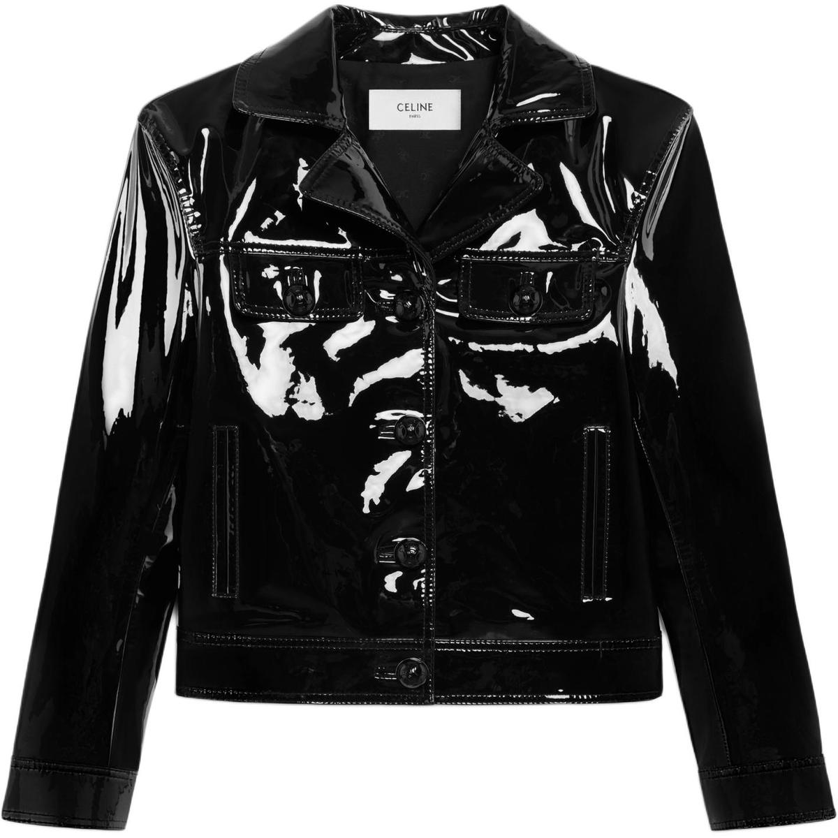 ジャケット BLOUSON JACKET IN PATENT LAMBSKIN LEATHER 2EL09842A.38NO SASOM | apparel Celine Straight Blouson Jacket In Patent