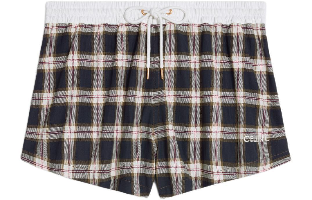 ショートパンツ CELINE | CELINE MINI SHORTS IN CHECKED PANAMA 2P64A137Y.10CA SASOM | apparel Celine Mini Shorts In Checked Panama Check