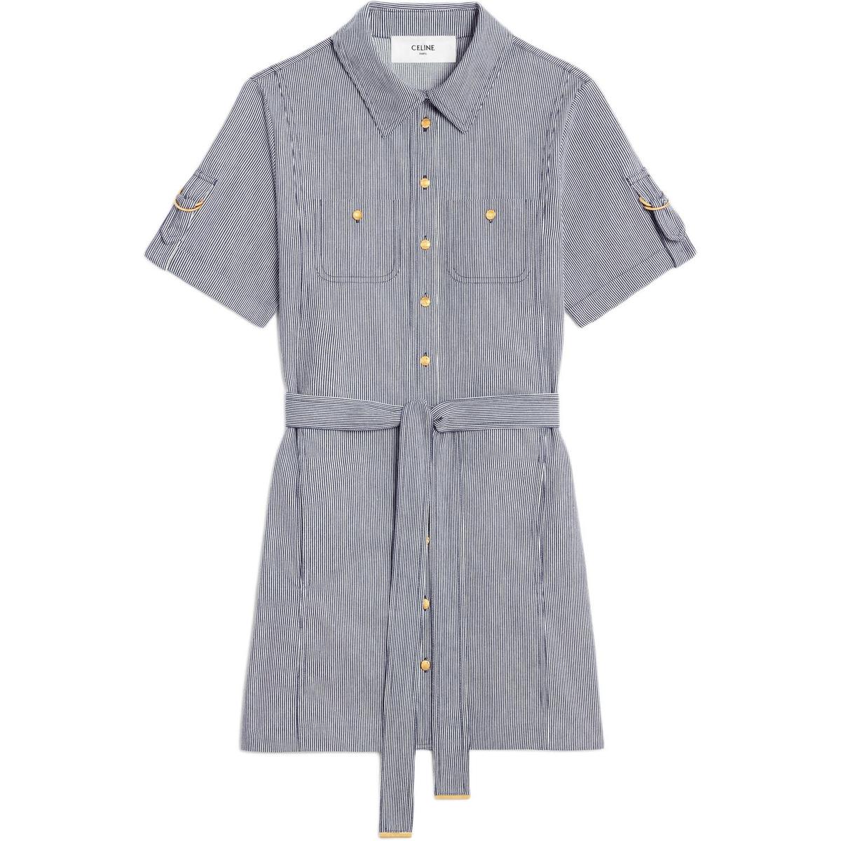 SASOM | apparel Celine Trapeze Mini Dress In Striped Cotton SASOM | apparel Celine Trapeze Mini Dress In Striped Cotton