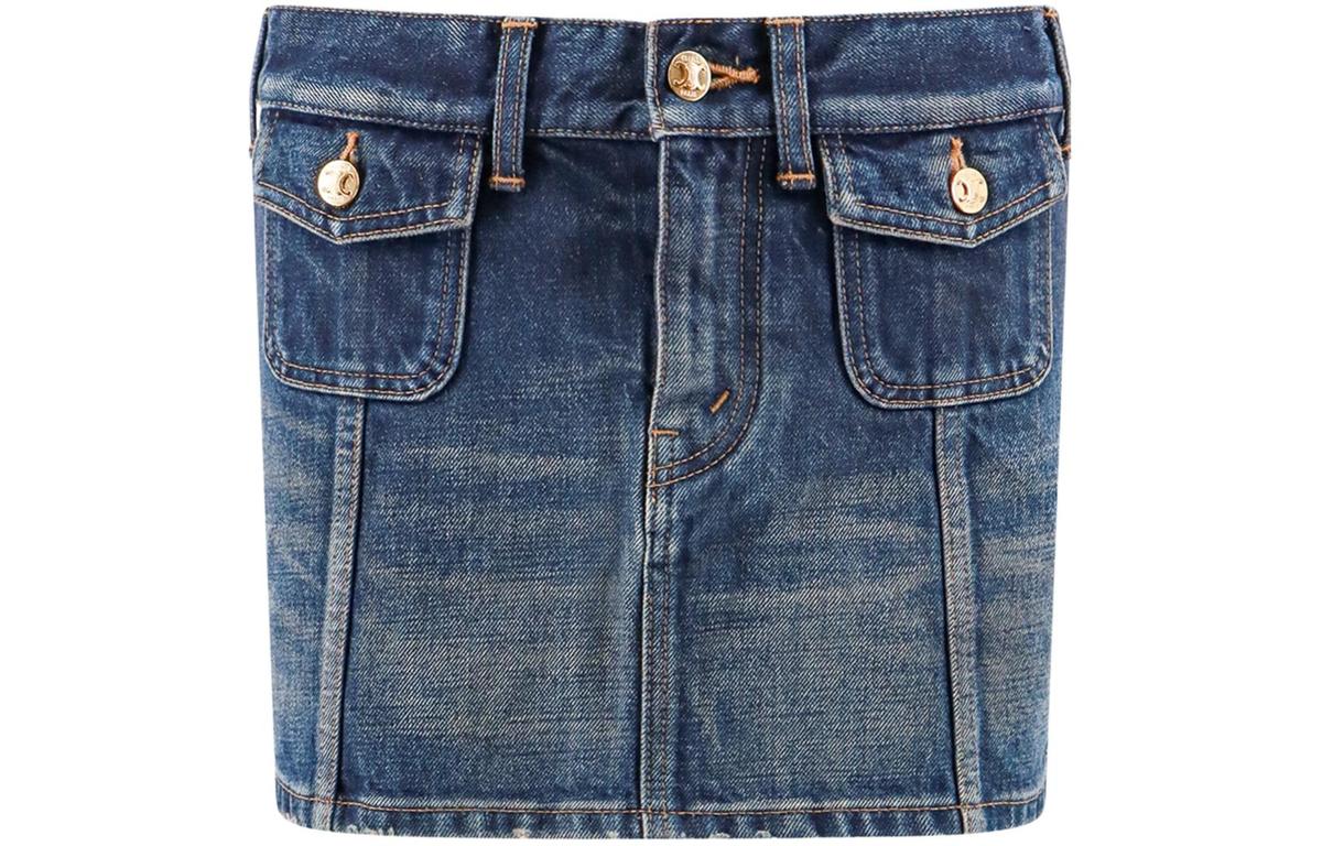 ミニスカート MINI SKIRT IN DARK UNION WASH DENIM 2S330365M.07DU SASOM | apparel Celine Mini Skirt In Dark Union Wash Denim
