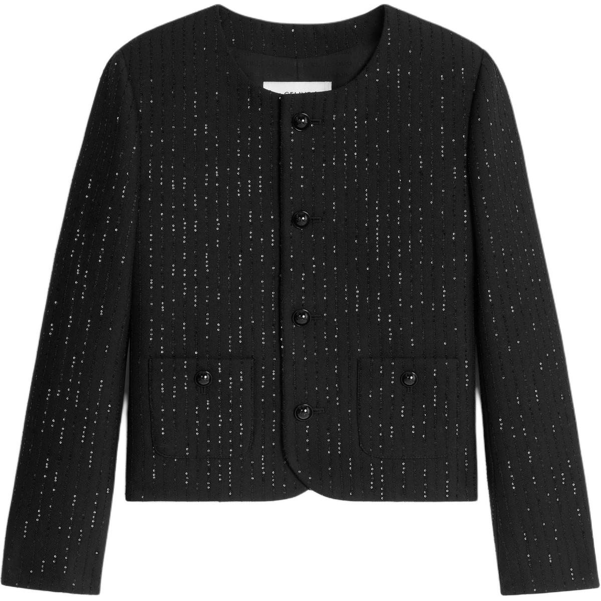 CELINE チェルシー ジャケット ダブルフェイスウール 2v61v656y シークイン チェルシー ジャケット / ダブルフェイスウール