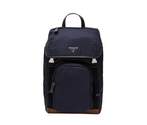 Prada Re-Nylon and Saffiano Leather Backpack Black