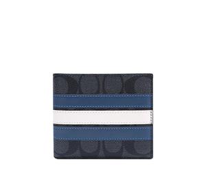 Buy Coach 3 IN 1 Wallet Canvas With Leather 3 in 1 Wallets Men's Old Floral Black/Blue White Stripes at Sasom – Authentic and Ready to Ship