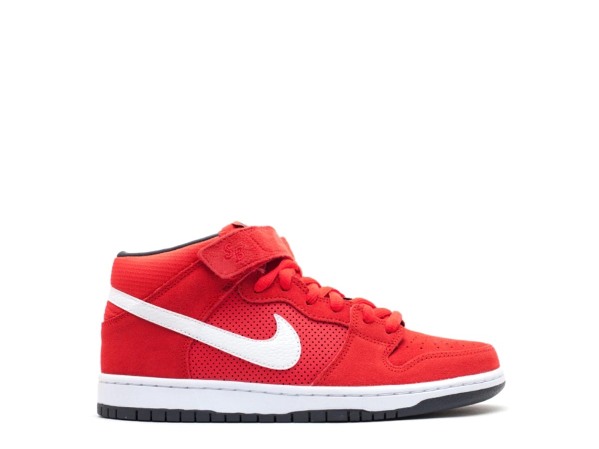 nike sb dunk mid red white
