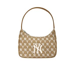 Buy MLB Monogram Collection New York Yankees Polyester Shoulder Bag Mahjong Handbags Regular Women's Khaki Milk Tea Beige at Sasom – Authentic and Ready to Ship