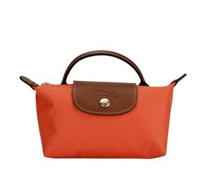 Buy Longchamp Fabric Cow Leather Patchwork Dumpling Bag Handbags Unisex Orange at Sasom – Authentic and Ready to Ship