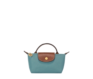 Buy Longchamp Le Pliage Original Pouch With Handle In Recycled Canvas With Gold Hardware Eucalyptus at Sasom – Authentic and Ready to Ship