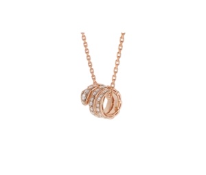 Buy Bvlgari Serpenti Viper Necklace In 18Kt Rose Gold Pendant With Full Pavé Diamonds at Sasom – Authentic and Ready to Ship