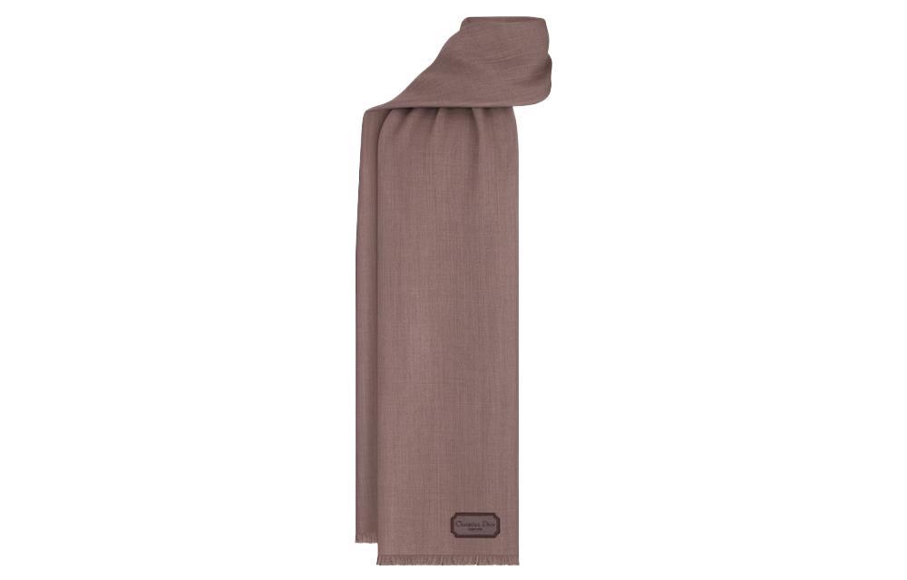 SASOM | accessories Dior Logo Patch Fringed Scarf Check the