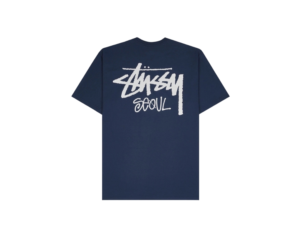 Stussy Stock Seoul T-Shirt Navy 2023 Shop Authentic at SASOM
