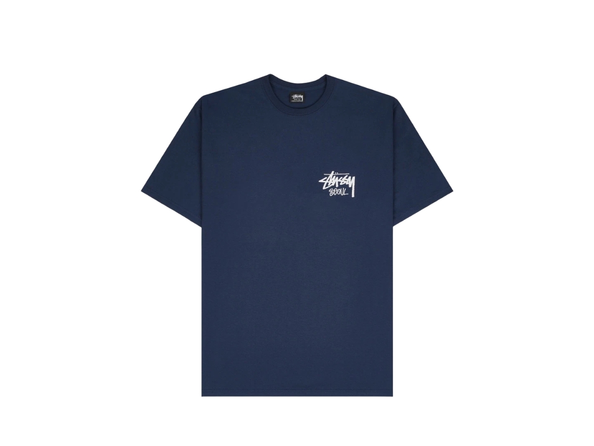 Stussy Stock Seoul T-Shirt Navy 2023 Shop Authentic at SASOM