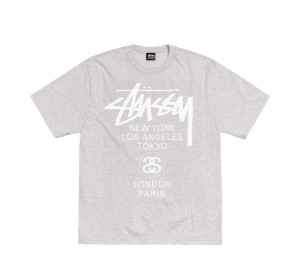 Buy Stussy World Tour Tee Ash Heather at Sasom – Authentic and Ready to Ship