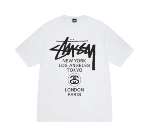 Buy Stussy World Tour Tee White at Sasom – Authentic and Ready to Ship