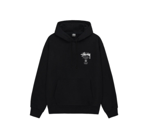 Buy Stussy World Tour Hoodie Black at Sasom – Authentic and Ready to Ship