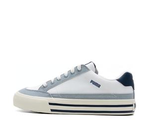 Buy Puma Court Classic Wear Resistant Breathable Cushioning Lightweight Low Top Skateboard Shoes Unisex White Blue at Sasom – Authentic and Ready to Ship