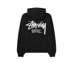 Buy Stussy Stock Seoul Zip Hood Black at Sasom – Authentic and Ready to Ship