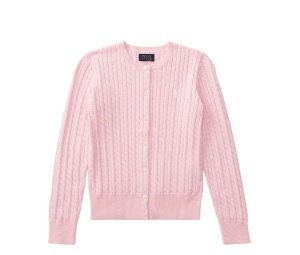 Buy Polo Ralph Lauren Mini-Cable Cotton Cardigan Pink at Sasom – Authentic and Ready to Ship