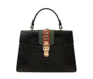 Buy Gucci Sylvie Crocodile Leather Crossbody Handbag, Shoulder Bag Medium Size Women's Black at Sasom – Authentic and Ready to Ship