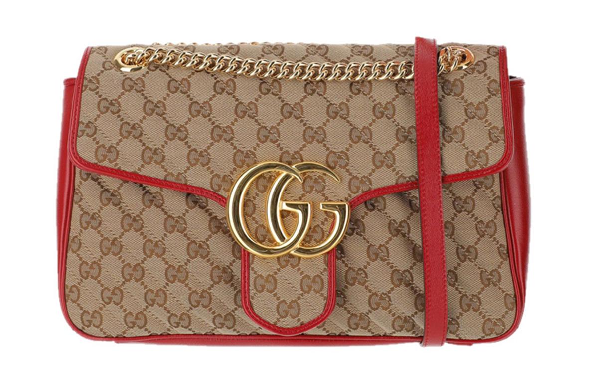 SASOM | bags Gucci Marmont Quilting Canvas With Leather Chain