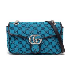 Buy Gucci GG Marmont Matelasse Blue Printed Canvas Single Shoulder Bag Small at Sasom – Authentic and Ready to Ship
