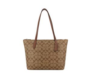 Buy Coach Zip Top Tote Canvas With Leather Tote Bag Shopping Bag Shoulder Bags Large Size Women's Brown Monogram at Sasom – Authentic and Ready to Ship