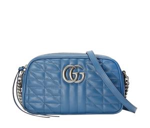 Buy Gucci GG Marmont Leather Camera Bag, Shoulder Bag, Crossbody Bag Women's Blue at Sasom – Authentic and Ready to Ship