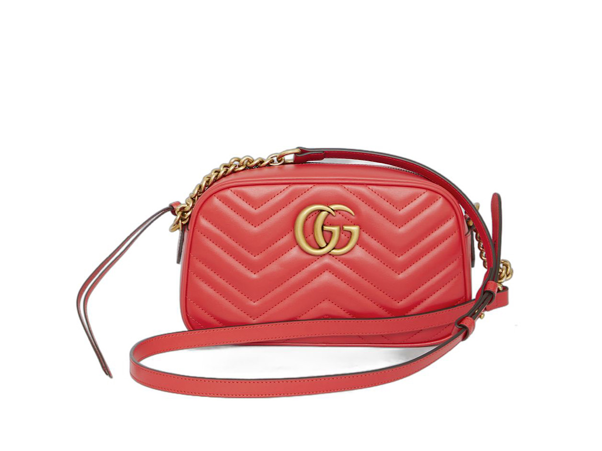 Gucci Gg Marmont Shoulder Bagred 100 Calf Leather