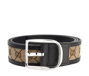 Buy Gucci Double G Brown Canvas Horse Shoe Mouth Pin Buckle Leather Belts Men's Brown Width 4cm at Sasom – Authentic and Ready to Ship