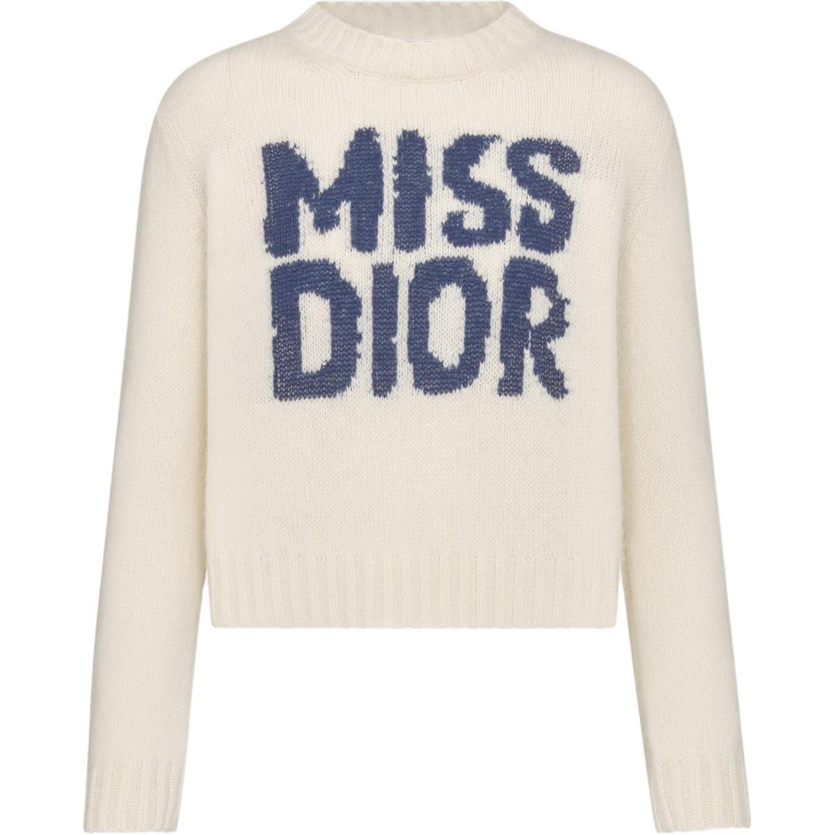 SASOM apparel Dior FW24 Cashmere Sweater Women's Ecru Check the