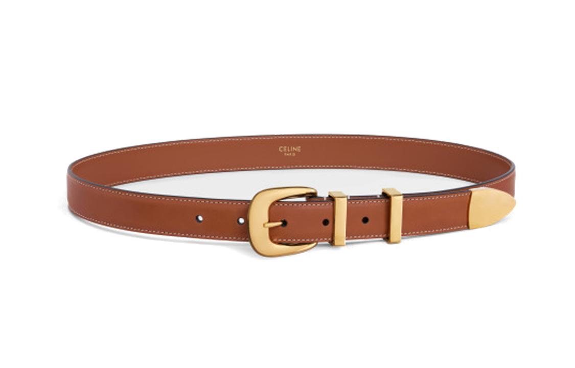 SASOM | accessories Celine Medium Western Belt In Natural Calfskin