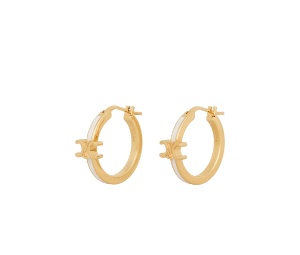 Buy Celine Triomphe Hoop Earrings Gold at Sasom – Authentic and Ready to Ship