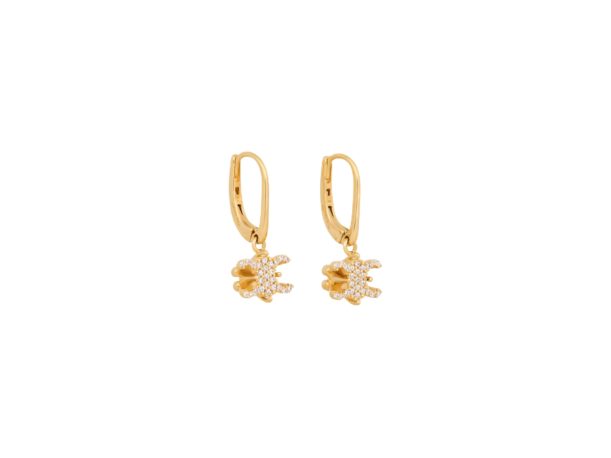Celine Triomphe Solitaire Sparkle Earrings In Strass And