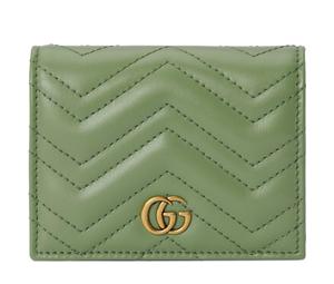 Buy Gucci Marmont Leather Card Holder Women's Gray Green at Sasom – Authentic and Ready to Ship