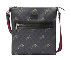 Buy Gucci Canvas With Leather Messenger Bag Shoulder Bag Crossbody Bag Men's Black Gray Color at Sasom – Authentic and Ready to Ship