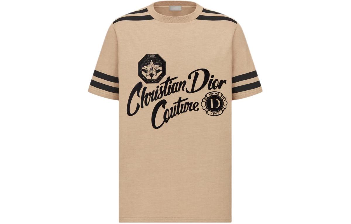 Dior Homme Christian Dior Couture Printed Relaxed Fit T Shirt Beige
