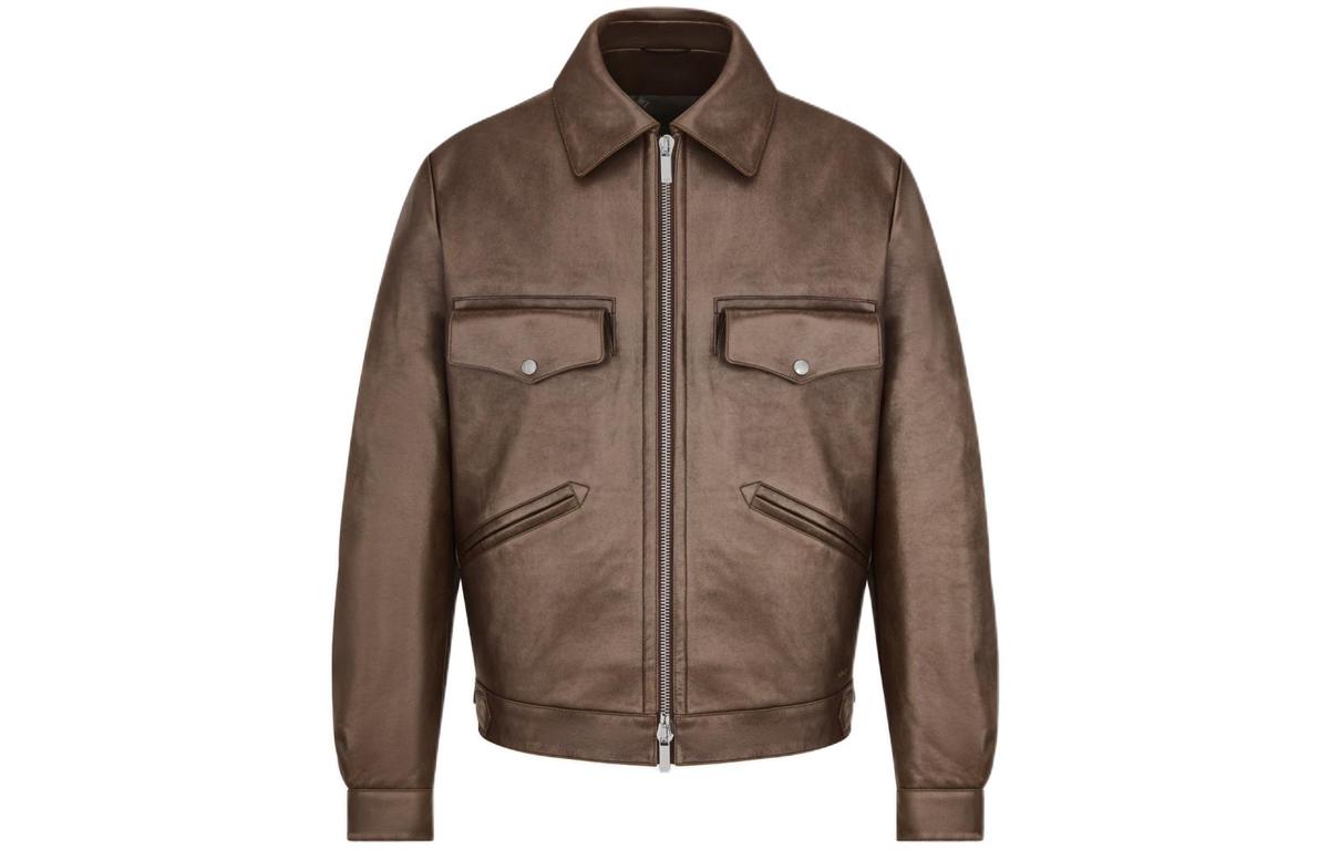 SASOM | apparel Dior SS24 Leather Jacket Men's Brown Check the