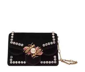 Buy Gucci Velvet Shoulder Bag Crossbody Bag Mini Women's Black at Sasom – Authentic and Ready to Ship