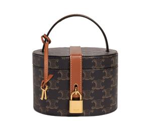 Buy Celine Triomphe Canvas With Calfskin Handheld Makeup Bag Women's Brown Black at Sasom – Authentic and Ready to Ship