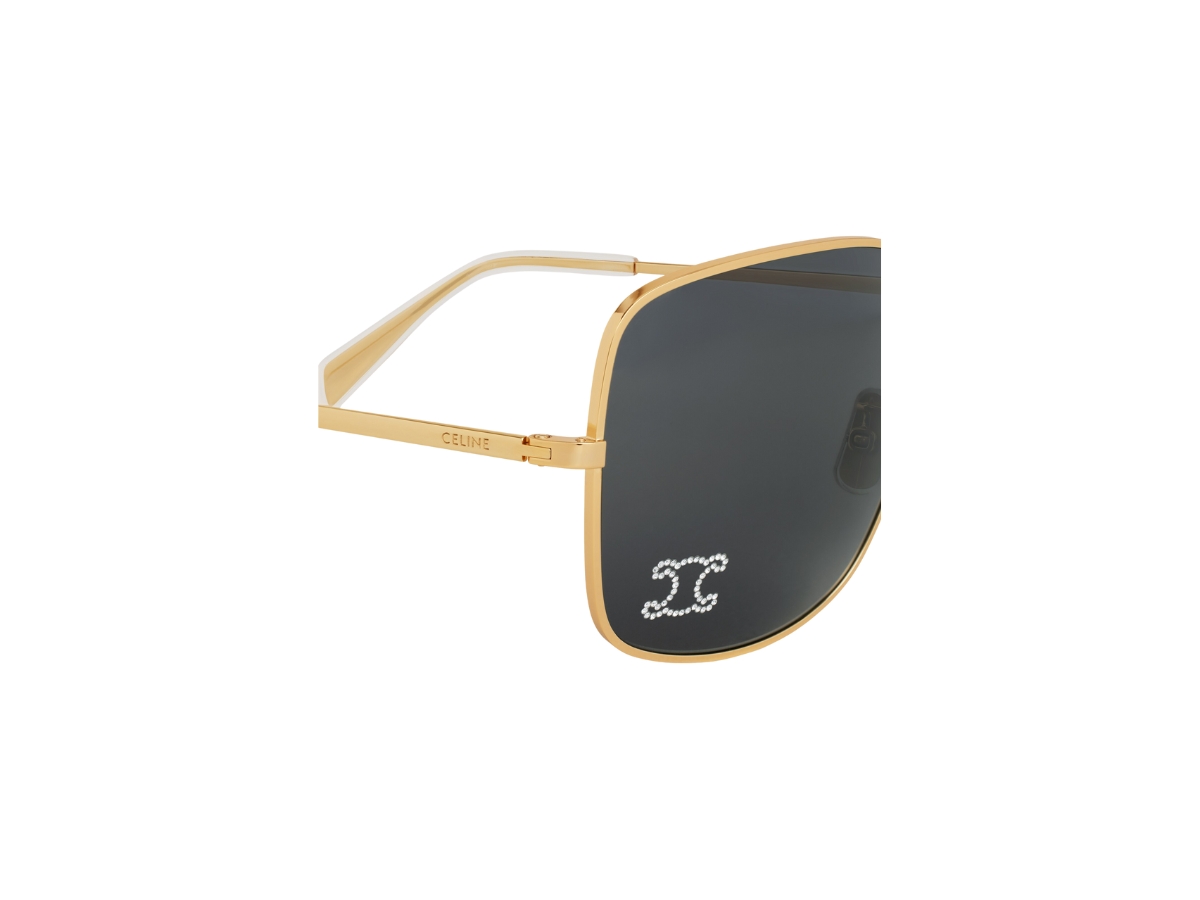 Celine Triomphe Rhinestone 01 Sunglasses In Metal With