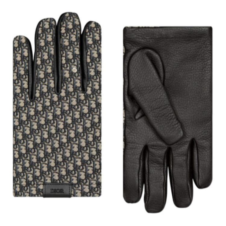 SASOM | เครื่องประดับ Dior Grained Leather Gloves Men's Black เช็ค