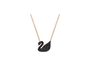 Buy Swarovski Swan Pendant In Black With Rose Gold-Tone Plated Hardware at Sasom – Authentic and Ready to Ship