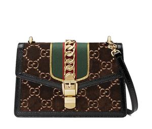 Buy Gucci Sylvie Velvet With Leather Shoulder Bag Handbag Crossbody Bag Small Size Women's Brown at Sasom – Authentic and Ready to Ship