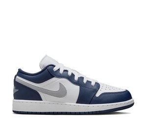 Buy Jordan 1 Low Midnight Navy Wolf Grey (GS) at Sasom – Authentic and Ready to Ship