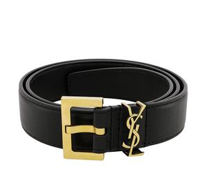 Buy SAINT LAURENT Monogramme Leather Leather Belts Unisex Black Width: 3cm at Sasom – Authentic and Ready to Ship